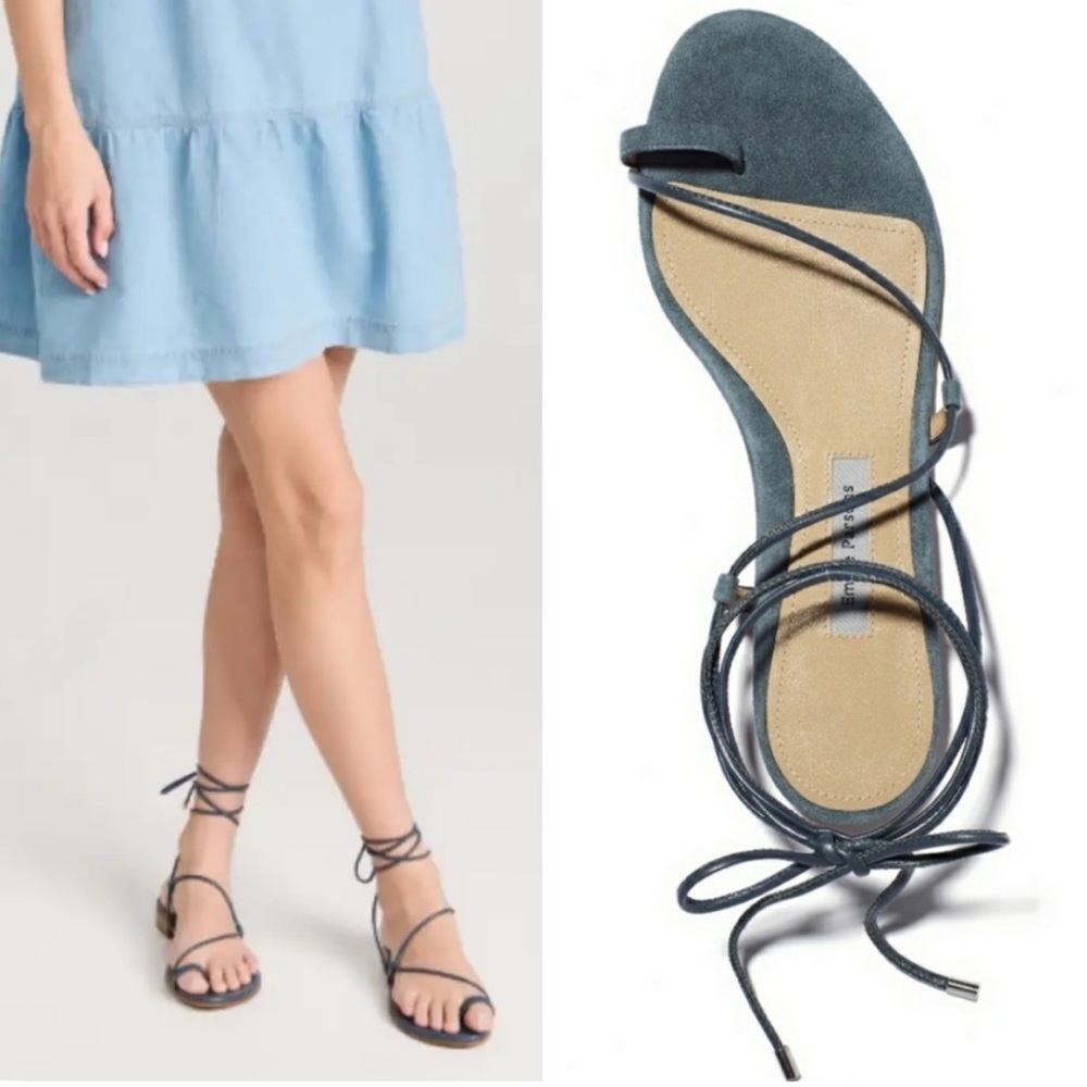 Elegant Blue Lace-Up Sandals